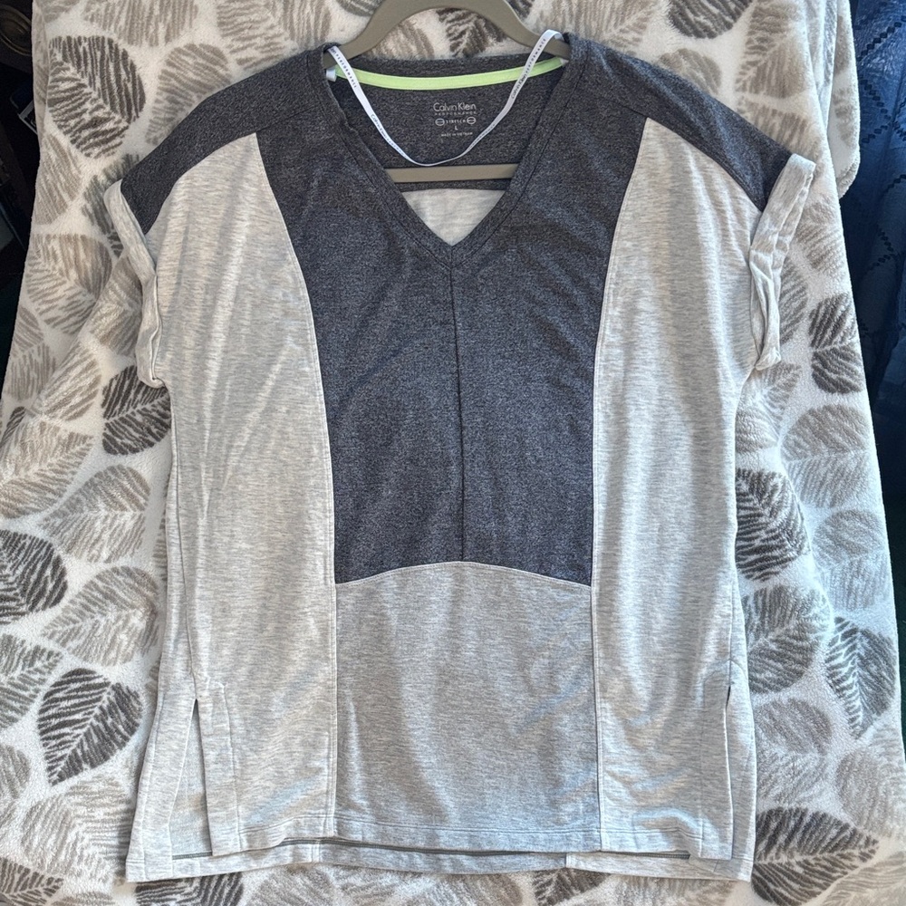 Calvin Klein Performance Charcoal V-Neck Top